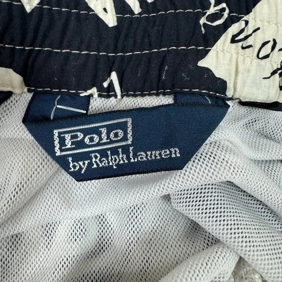 POLO Ralph Lauren MENS Size Large black Hawaiian themed Swim trunks - Picture 4 of 8